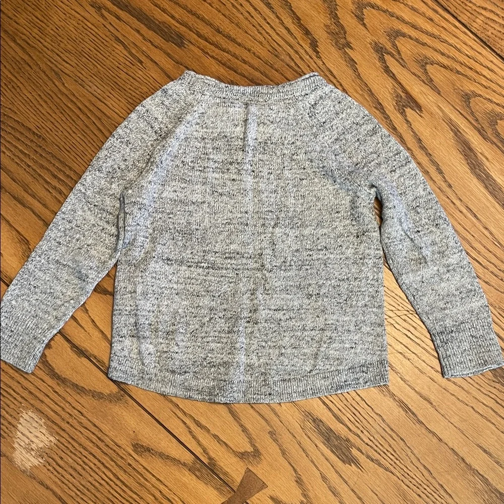 Baby Gap Gray and Cream Crew Neck Sweater size 2 100% cotton